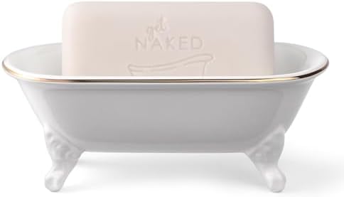 65 Inch Ceramic Clawfoot Soap Dish with Drainage Holes