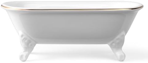 65 Inch Ceramic Clawfoot Soap Dish with Drainage Holes