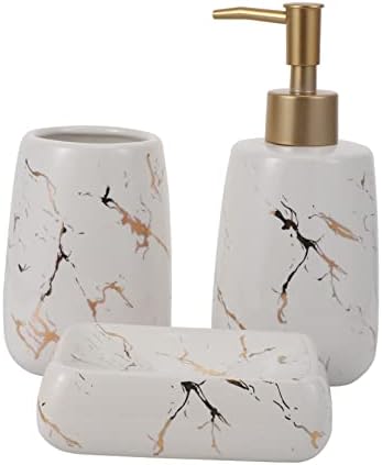 ABOOFAN 3-Piece Marble Soap Dispenser
