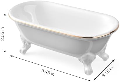 65 Inch Ceramic Clawfoot Soap Dish with Drainage Holes