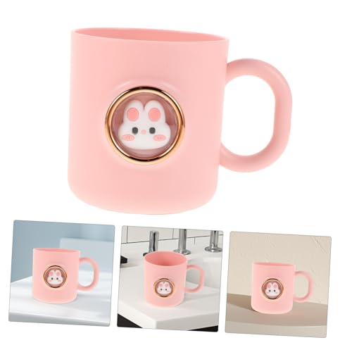 PLAFOPE Cute Bunny Cartoon Toothbrush Cup with Handle