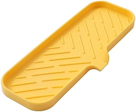 MicoYang Silicone Bathroom Soap Dish with Drain Spout Eco-Friendly Sink Organizer