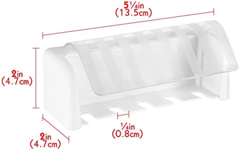 5 Slots Wall Mount Toothbrush Holder with Cover