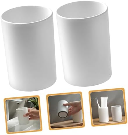 2-Piece Reusable Bathroom Tumbler Cup Holder Multi-Purpose Portable Plastic Design