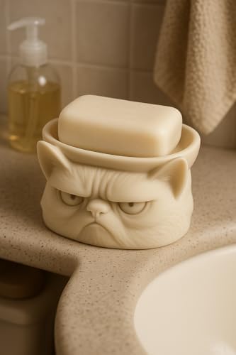 Grumpy Cat Soap Dish with Funny Face