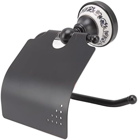 Tissue Roll Storage Shelf Toilet Paper Holder Black Wall-Mounted Dispenser