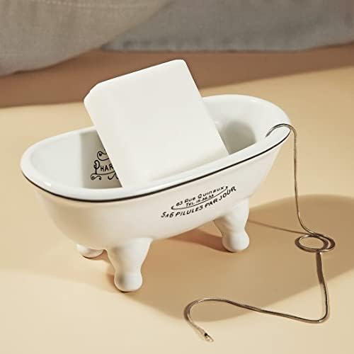 DodococaErgonomic Ceramic Soap Dish Durable Bathroom Organizer for multi Use