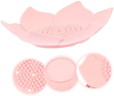 Garneck Silicone Soap Dish Flower-Shaped Self-Draining Elevator Bath Organizer