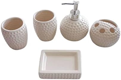 Elegant Red 5-Piece Bath Set with Retro-Modern Design