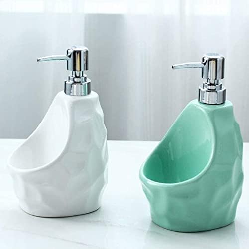 White Countertop Soap Dispenser with Dual Function for Bathroom