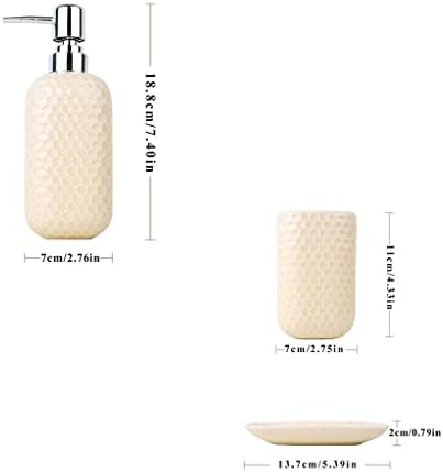 4-Piece Ceramic Soap Dispenser Set for Home Bathroom