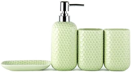 4-Piece Ceramic Soap Dispenser Set for Home Bathroom