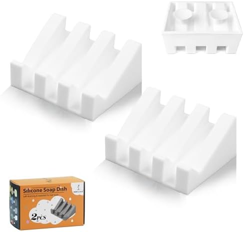 Premium Silicone Soap Dish for Self-Draining Bar Soaps