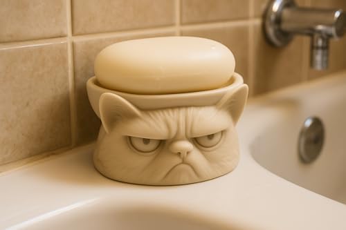 Grumpy Cat Soap Dish with Funny Face