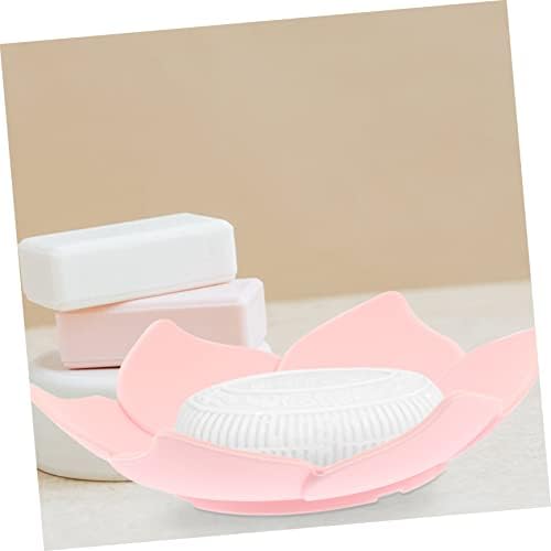 Garneck Silicone Soap Dish Flower-Shaped Self-Draining Elevator Bath Organizer
