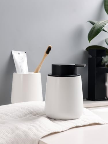 Bosilunlife Ceramic Soap and Toothbrush Holder Set