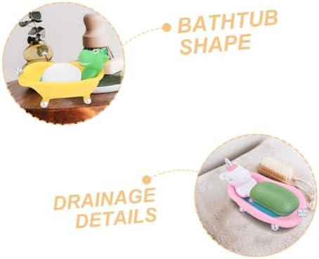 2 pc Cute Cartoon Bathtub Soap Dish Holder