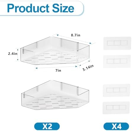 Natheeph 2-Pack Clear Bath Toy Organizer with Drainage and Wall Mount