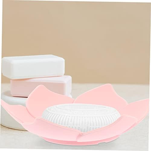 Elegant Silicone Soap Dish Organizer Self-Draining Floral Design