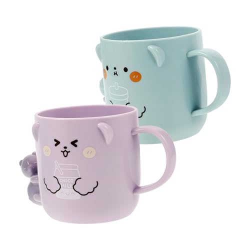 Plastic Cup Toddler Set 2PCS Kids Tooth Brush Holder