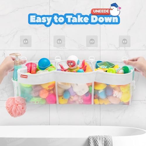 UNEEDE 3 Compartment Bath Toy Storage Organizer