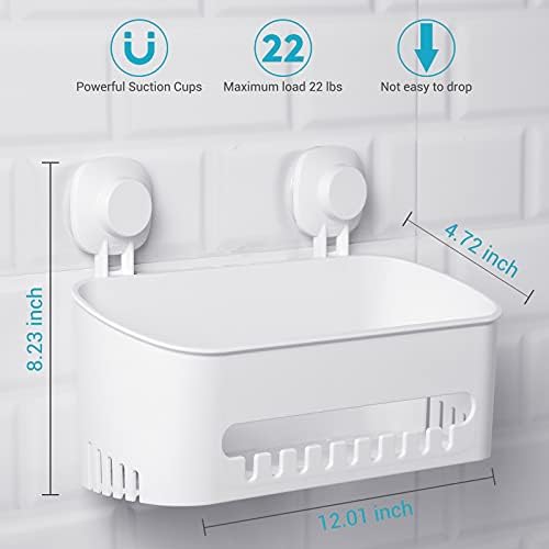 Durable Suction Cup Shower Organizer for Bath Kitchen