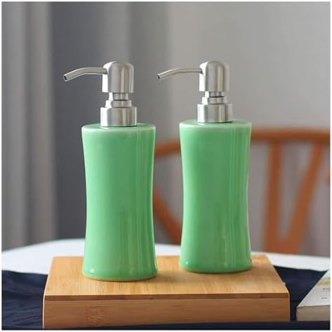 NTIYOU Countertop Soap Dispenser Ceramic Refillable Green