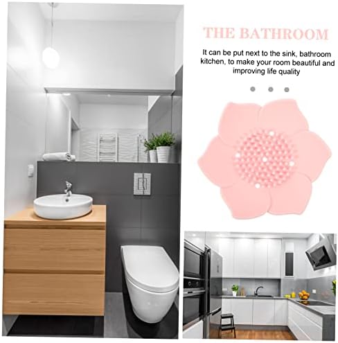 Cabilock 2pc Silicone Soap Dish Holder Pink Floral Bathroom Tray
