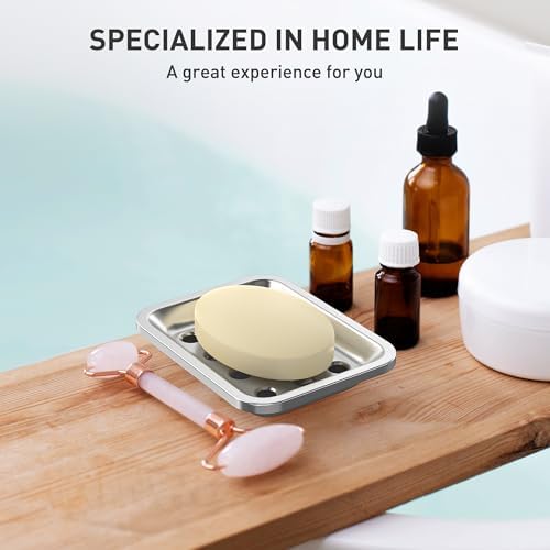 FUKANG Stainless Steel Soap Dish Double Layer Drain Durable Multipurpose