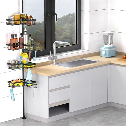 4-Tier Adjustable Corner Shower Caddy Bathtub Organizer