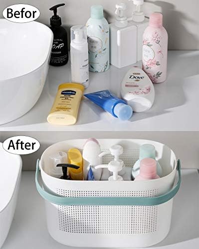 UUJOLY - Plastic Storage Baskets with Handles Shower Caddy Bathroom Organizers