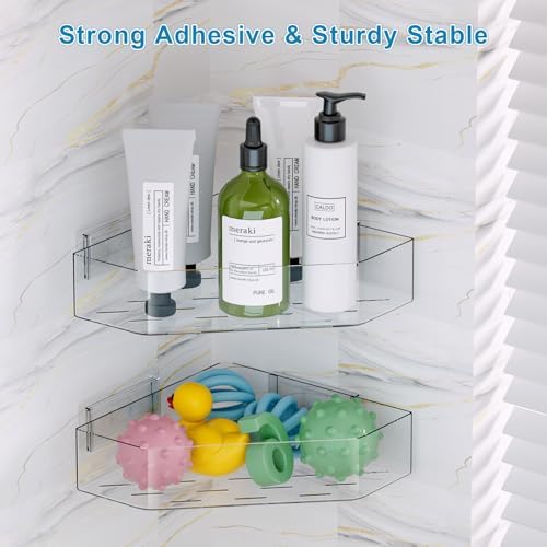 Natheeph 2-Pack Clear Bath Toy Organizer with Drainage and Wall Mount