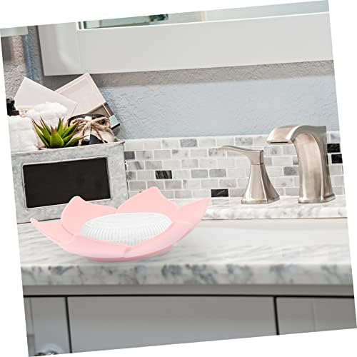 Luxshiny Floral Soap Dish Silicone Drainable Organizer for Bathroom