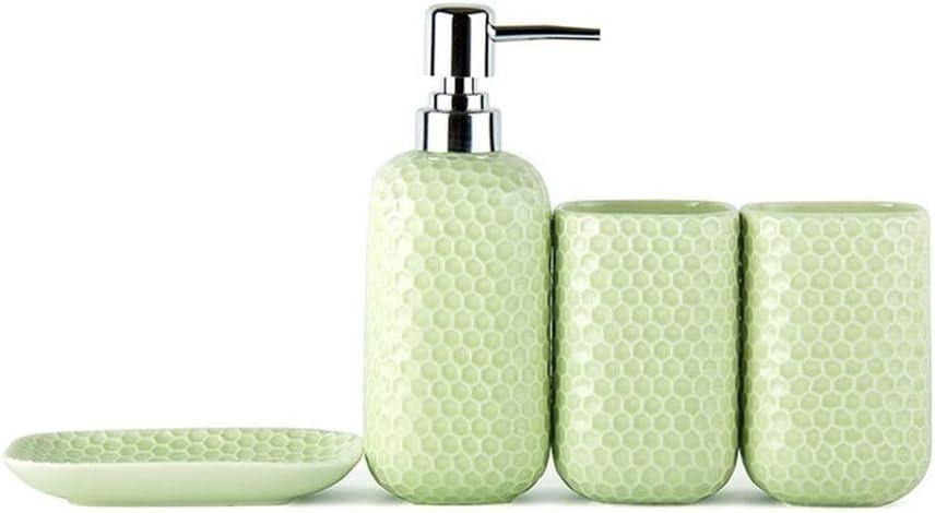4-Piece Ceramic Soap Dispenser Set for Home Bathroom
