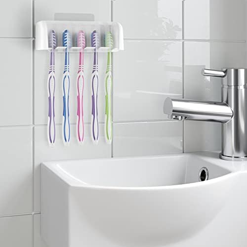 5 Slots Wall Mount Toothbrush Holder with Cover