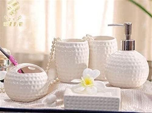 Elegant Red 5-Piece Bath Set with Retro-Modern Design