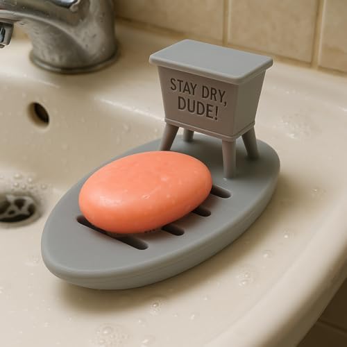Whimsical Surfboard Soap Dish with Lifeguard Stand