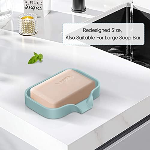 Exceptional Silicone Soap Dish with 4 Pieces Self-Draining Multi-Functional Design