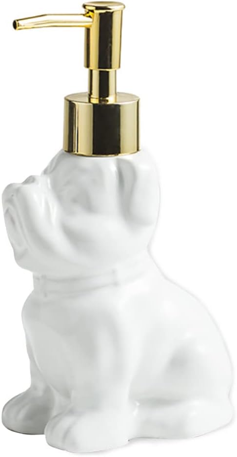 Cute Dog Soap Dispenser with Pump White