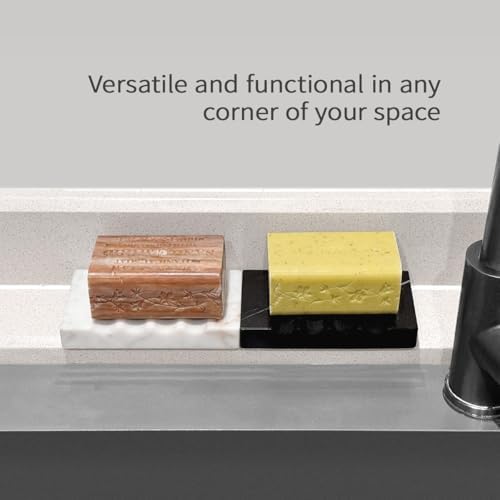 Luxury SinkMate Real Marble Soap Dish - Drainage Non-Slip Compact Aesthetic