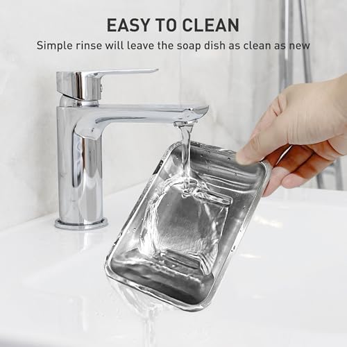 FUKANG Stainless Steel Soap Dish Double Layer Drain Durable Multipurpose