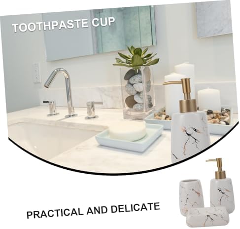 ABOOFAN 3-Piece Marble Soap Dispenser