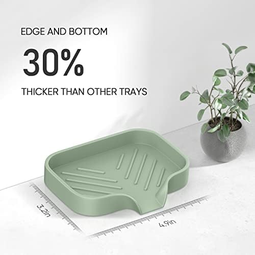Exceptional Silicone Soap Dish with 4 Pieces Self-Draining Multi-Functional Design