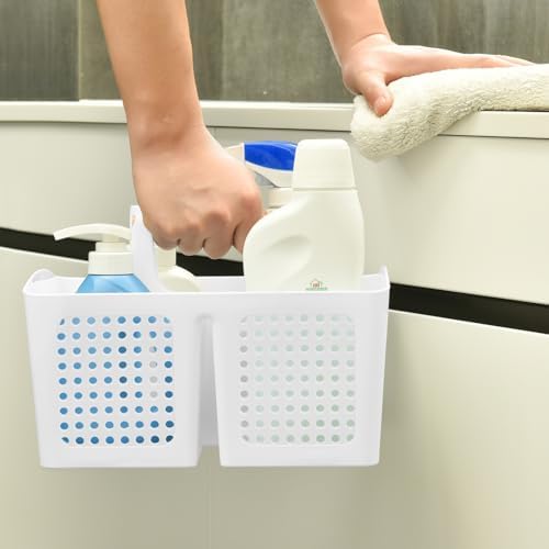Portable shower caddy with 3 compartments and handle