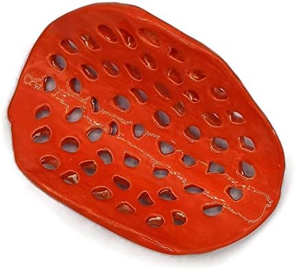 Modern Handmade Ceramic Soap Dish with Organic Shape