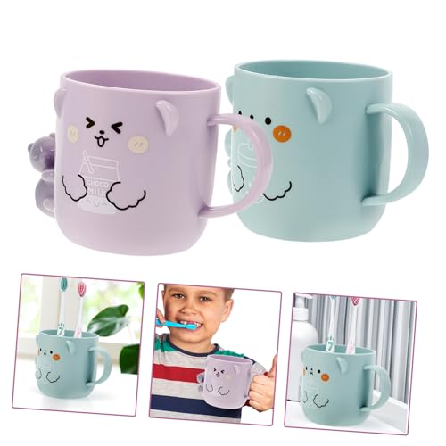 Adorable Cartoon Toothbrush Holders for Kids in 2-Pack