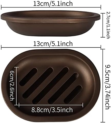 2 Pcs Soap Dish Set - Draining Double Layer Bronze