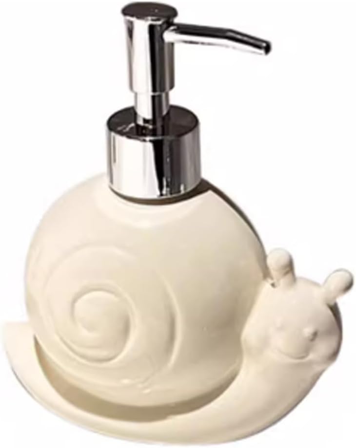 Liquid Cute Snail Shape Soap Dispenser Ceramic Dispenser Refillable Lotion Dispenser