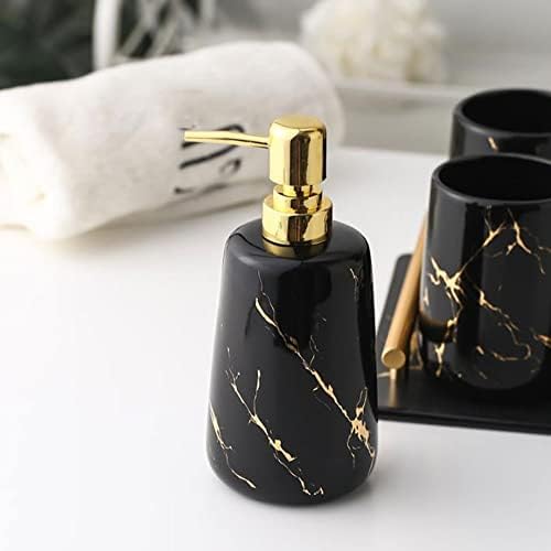Moisture 5-Piece Ceramic Bath Set wGolden Marble texture