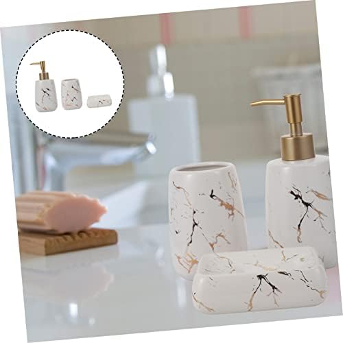 ABOOFAN 3-Piece Marble Soap Dispenser